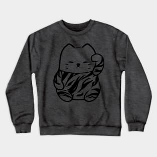 Lucky cat zebra pattern pop art outline Illustration Crewneck Sweatshirt